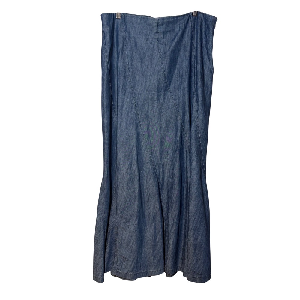 Level 99 Womens Denim Maxi Skirt‎ Size 31 Blue Cotton Lyocell Flare